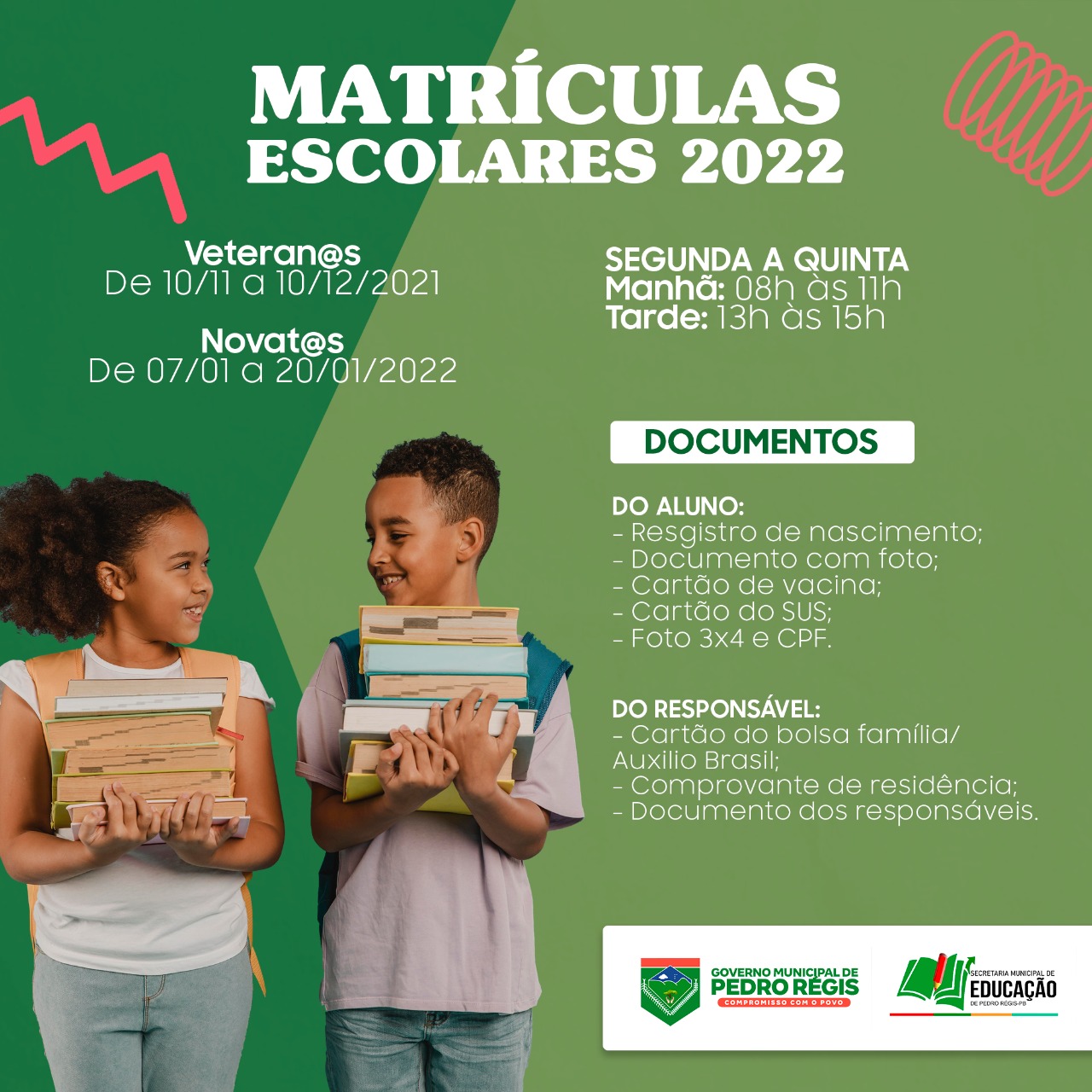 Rede Municipal De Ensino De Pedro Régis Inicia Renovação De Matrículas